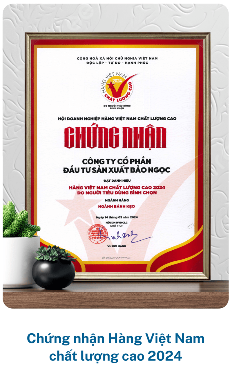 Chứng nhận Hàng Việt Nam chất lượng cao 2024