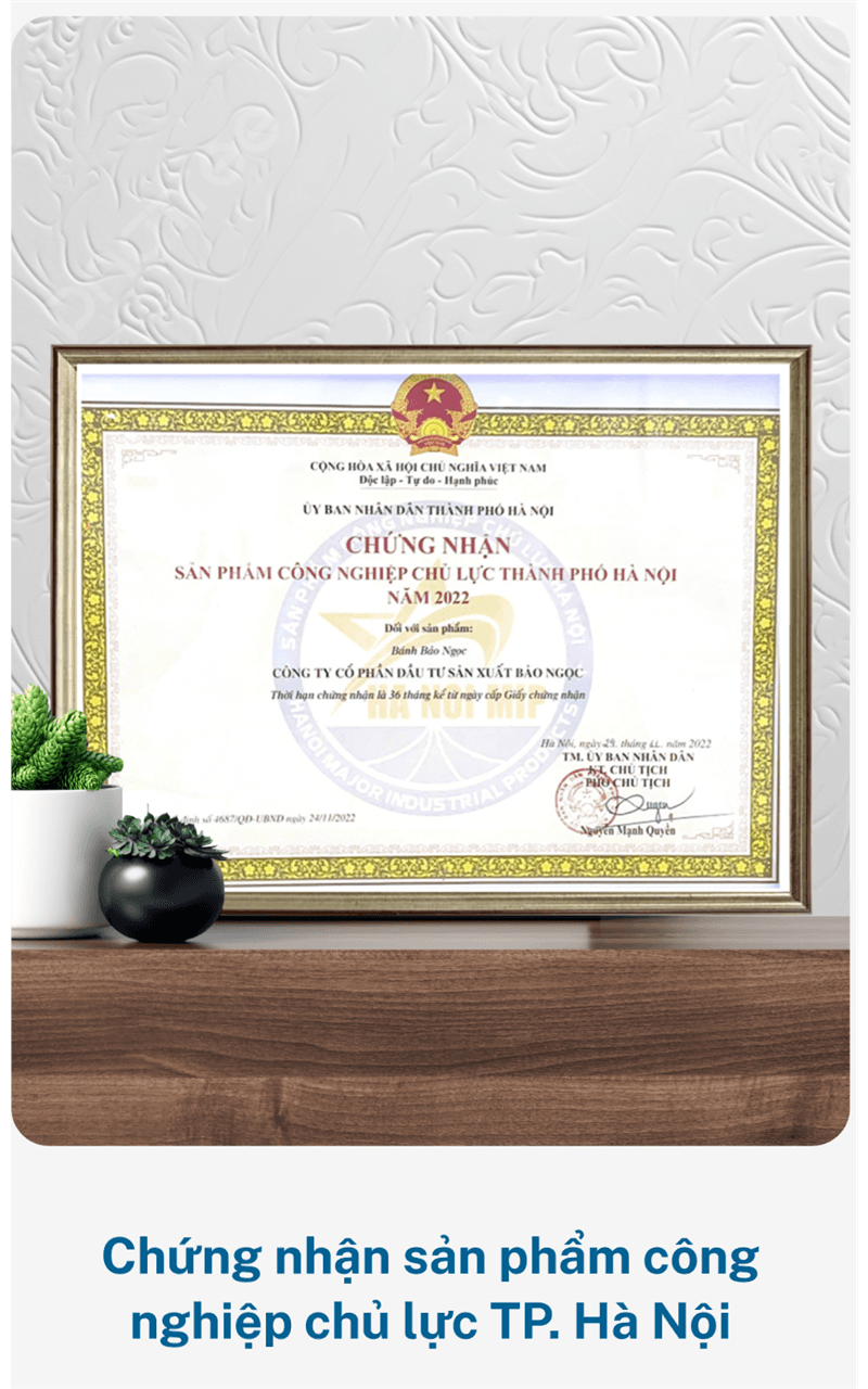 Chứng nhận sản phẩm công nghiệp chủ lực TP. Hà Nội